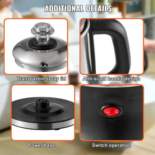 12-Cup 304 Stainless Steel Coffee Percolators Coffee Pot Coffee Maker Electric Coffee Percolator 1000W Automatic Keep-Warm & Split Power Base