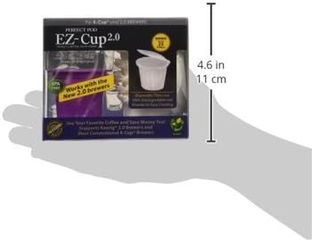Ez-Cup 2.0 Starter Pack | 1-Stream Reusable K Cup Coffee Pod Capsule with 25 Disposable Paper Filters (Starter Pack)