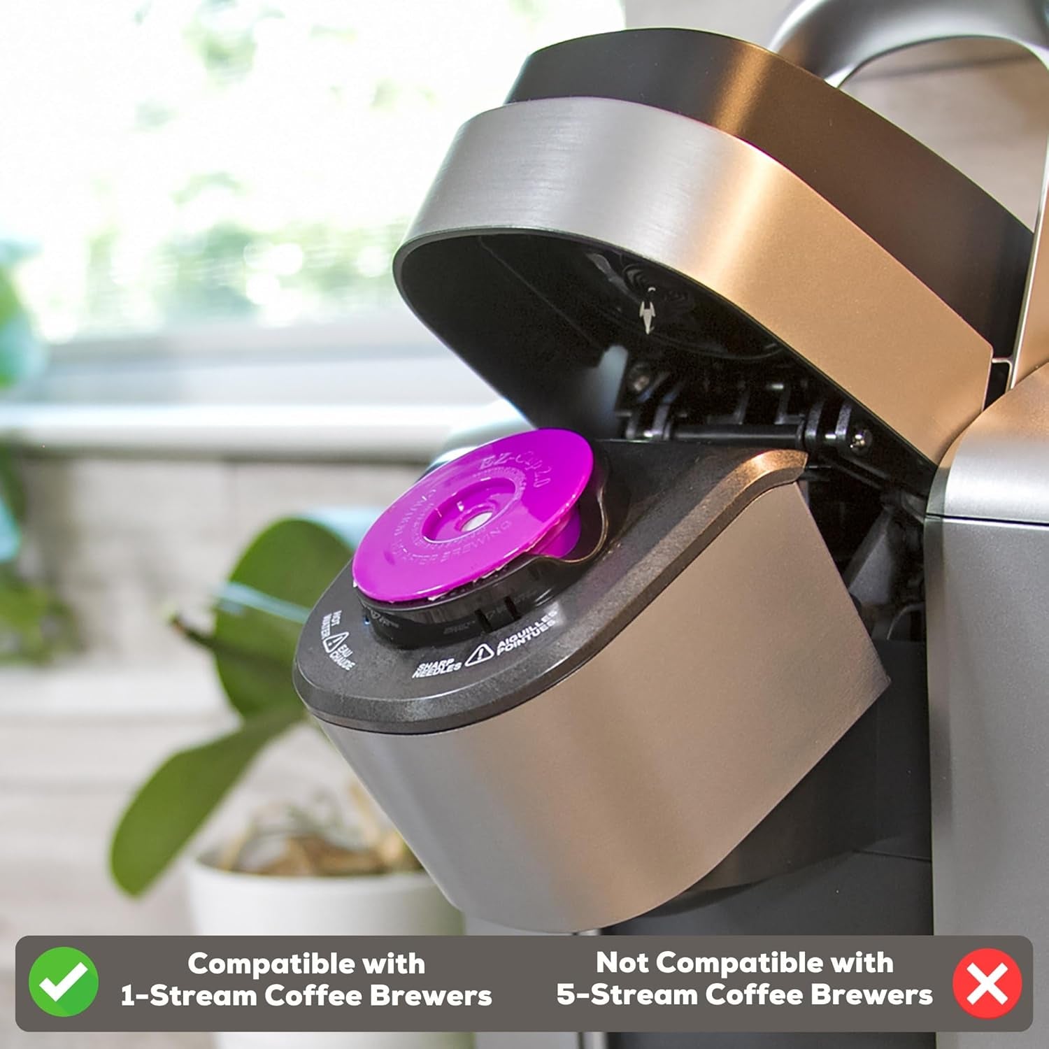 Ez-Cup 2.0 Starter Pack | 1-Stream Reusable K Cup Coffee Pod Capsule with 25 Disposable Paper Filters (Starter Pack)