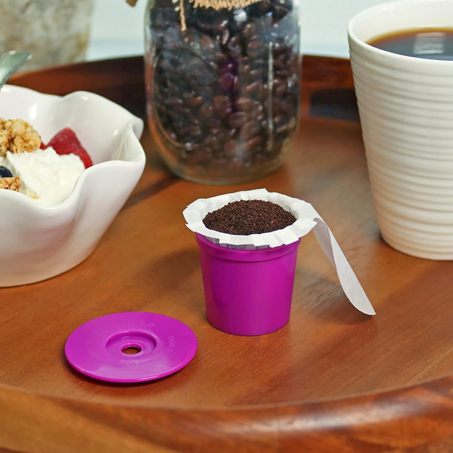 Ez-Cup 2.0 Starter Pack | 1-Stream Reusable K Cup Coffee Pod Capsule with 25 Disposable Paper Filters (Starter Pack)